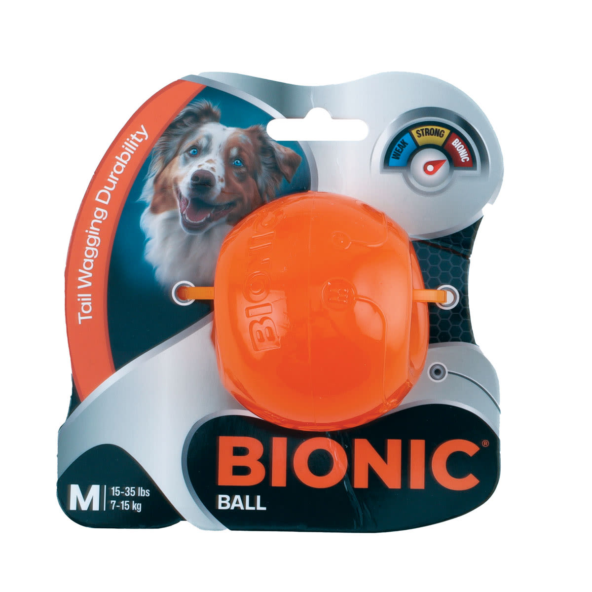 BIONIC Bounce Treats Holding Orange Dog Ball Toy