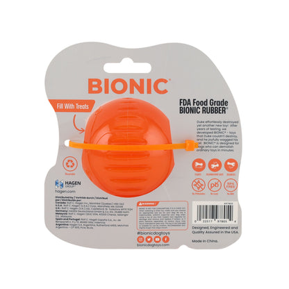 BIONIC Bounce Treats Holding Orange Dog Ball Toy