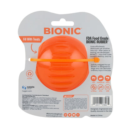 BIONIC Bounce Treats Holding Orange Dog Ball Toy