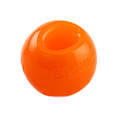BIONIC Bounce Treats Holding Orange Dog Ball Toy