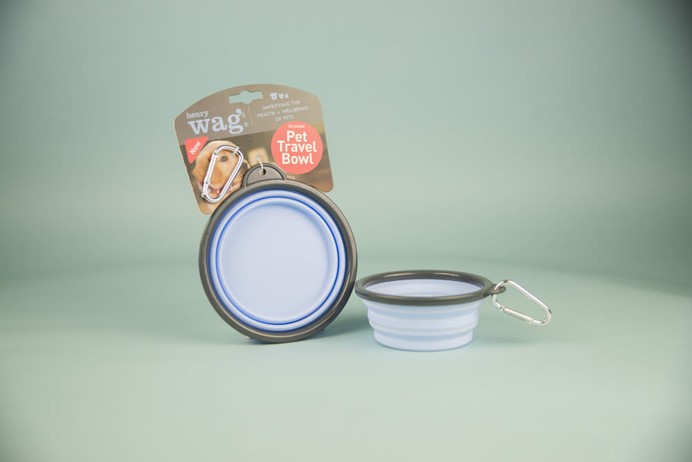 Henry Wag Blue Dog Travel Bowl
