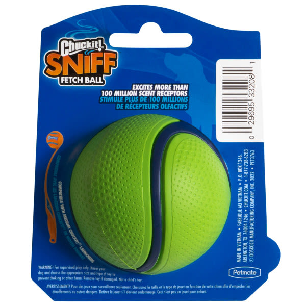 Chuckit! Sniff Fetch Ball Peanut Butter Medium Green Ball Dog Toy