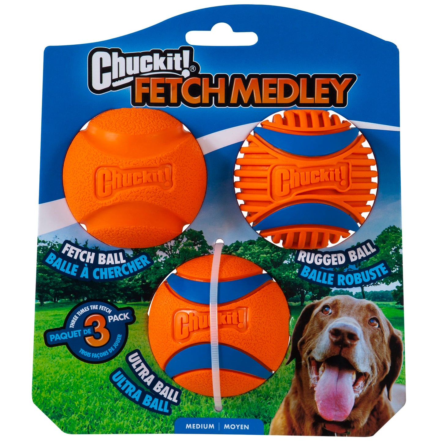 Chuckit! Fetch Medley Gen 3 Medium Orange Ball Dog Toy