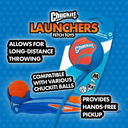 Chuckit! Fetch & Fold Launcher Blue and Orange Dog Toy