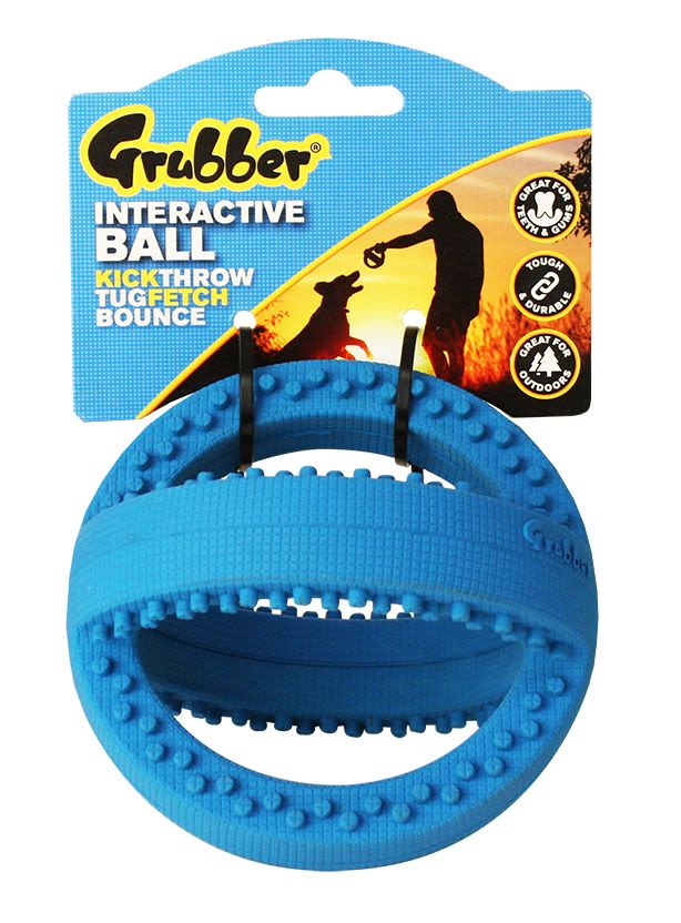 Grubber Interactive Football Orange Mini Dog Toy