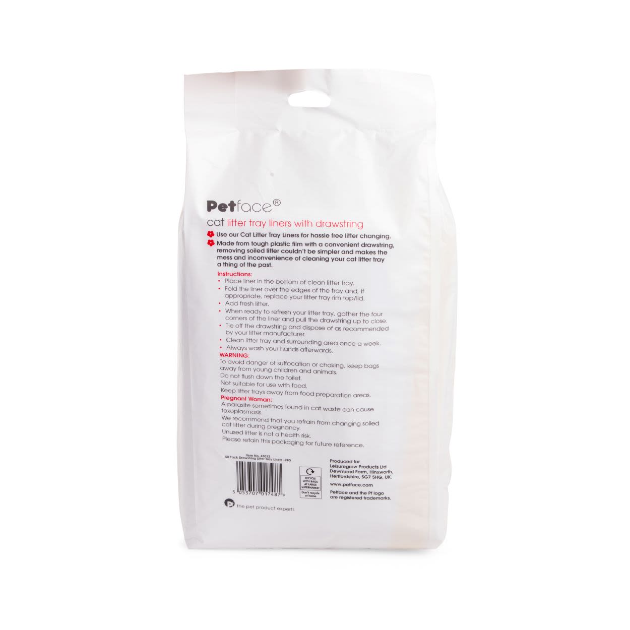 Petface Drawstring Cat Litter Tray Liners 50 Pack