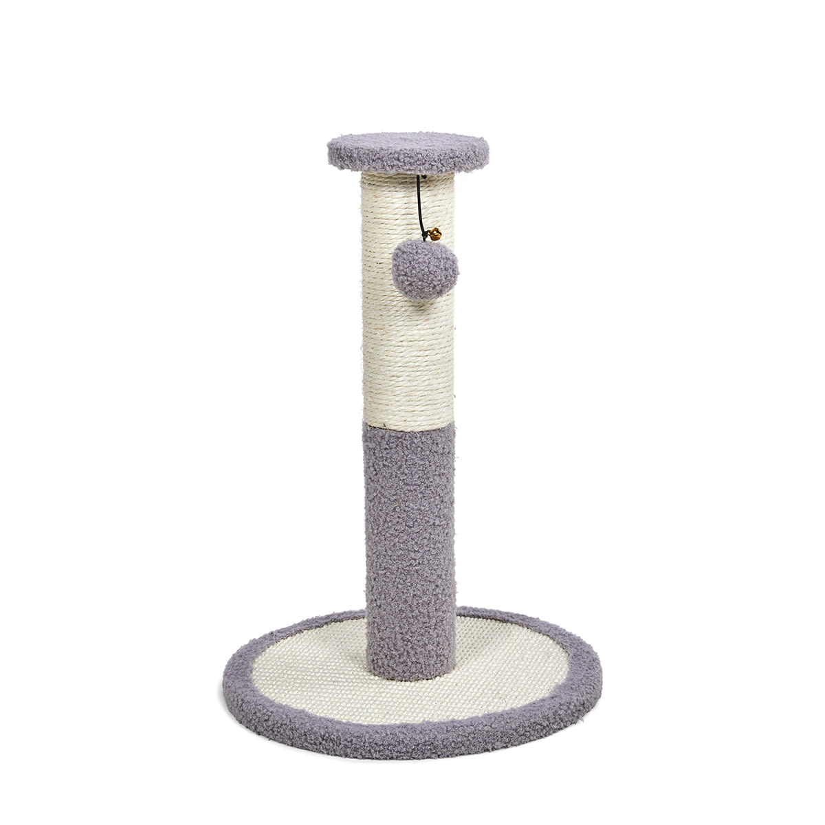Petface Sisal and Teddy Fleece Cream & Grey Cat Scratch Post