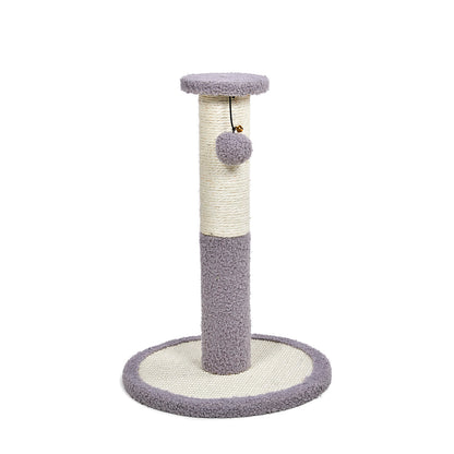 Petface Sisal and Teddy Fleece Cream & Grey Cat Scratch Post