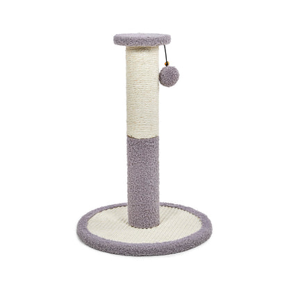 Petface Sisal and Teddy Fleece Cream & Grey Cat Scratch Post