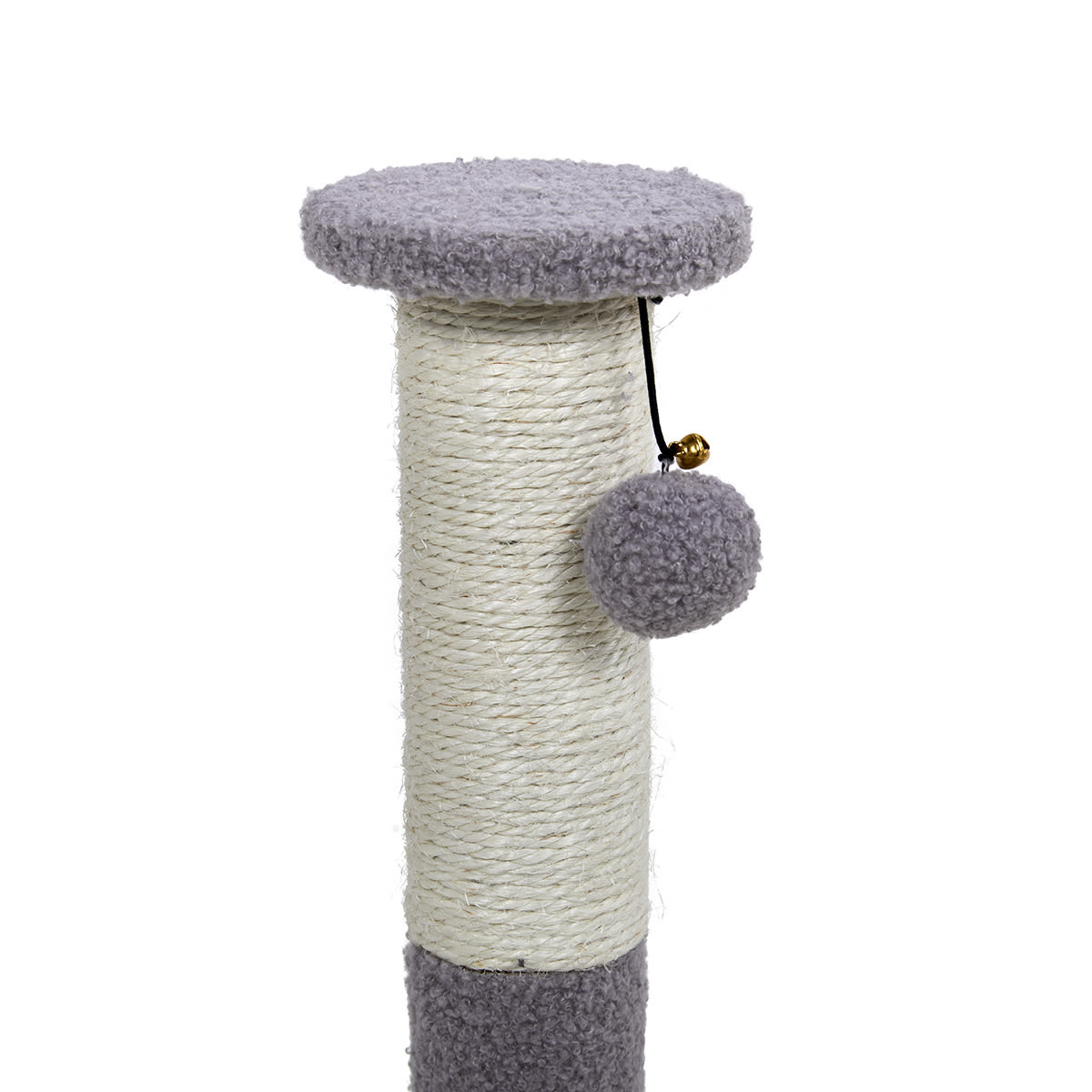 Petface Sisal and Teddy Fleece Cream & Grey Cat Scratch Post