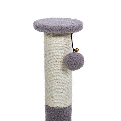 Petface Sisal and Teddy Fleece Cream & Grey Cat Scratch Post