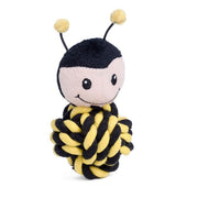 Petface Buddies Bert Bee Yellow & Brown Rope Ball Dog Toy