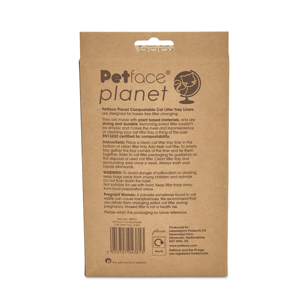 Petface Planet Compostable Cat Litter Tray Liners 50 Pack