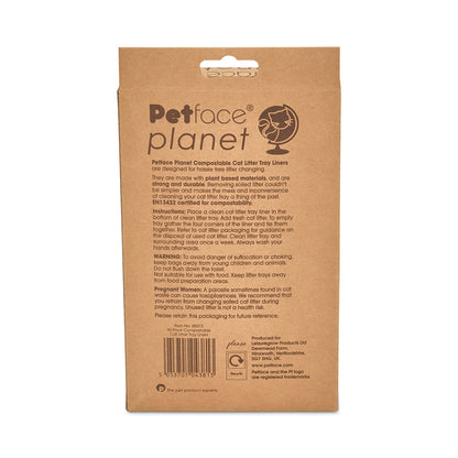 Petface Planet Compostable Cat Litter Tray Liners 50 Pack