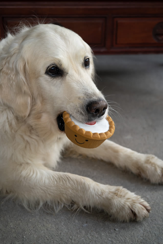Petface Cherry Bakewell Latex Brown & White Dog Toy