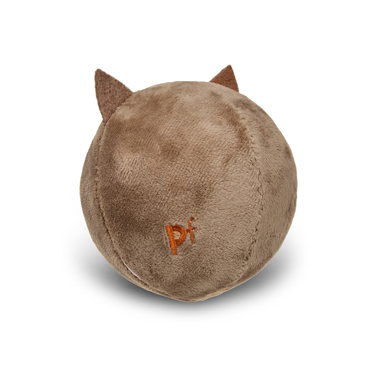 Petface Round Owl Plush Ball Brown Dog Toy