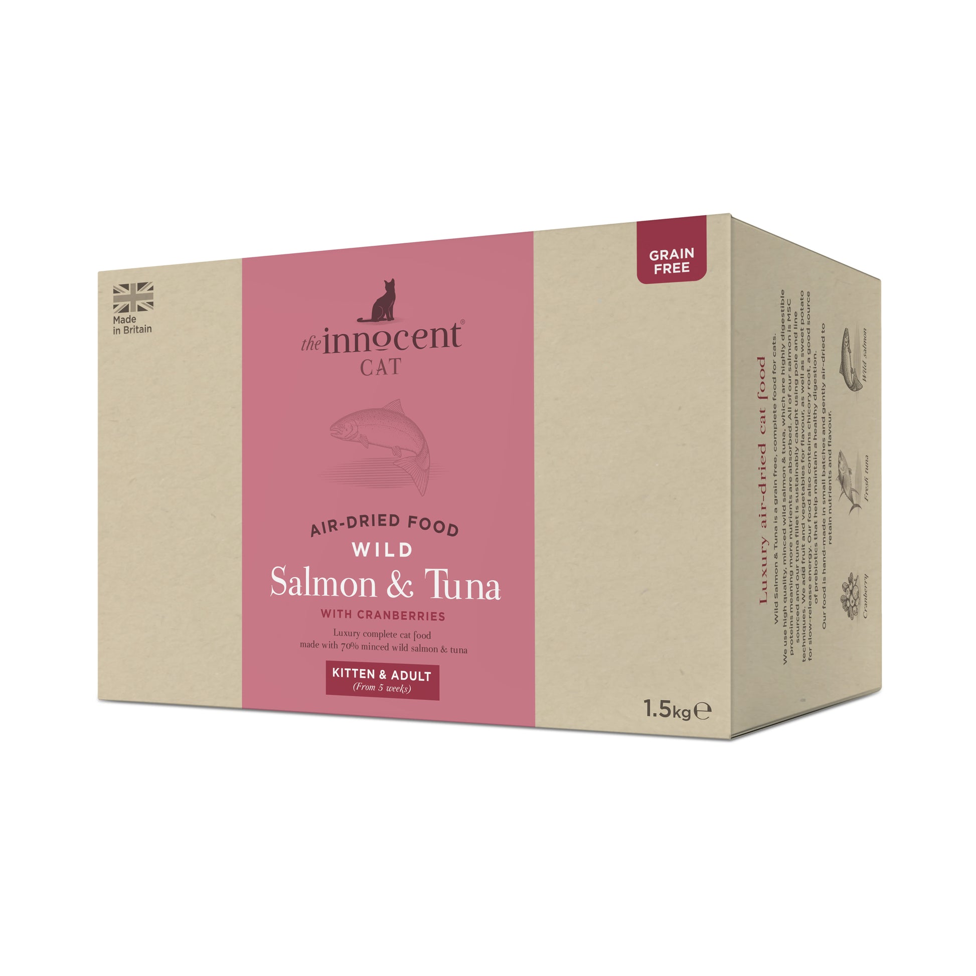 The Innocent Cat The Innocent Cat Wild Air Dried Salmon Tuna Adult Dry Food pet food packaging