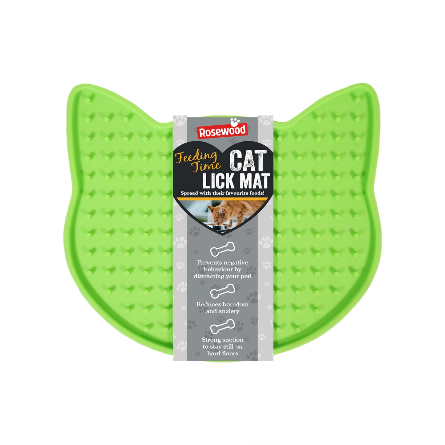 Rosewood Cat Head Shape Lick Mat