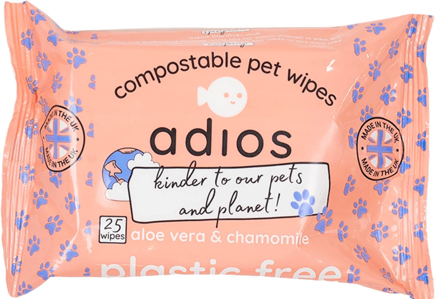 Adios Plastic Compostable Pet Wipes