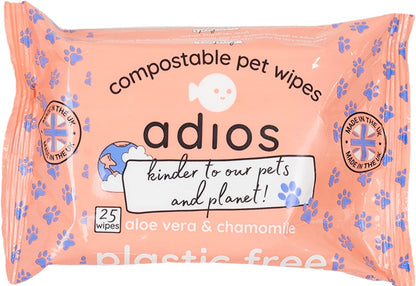 Adios Plastic Compostable Pet Wipes