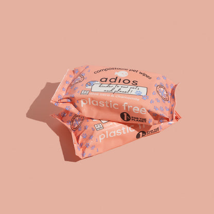 Adios Plastic Compostable Pet Wipes