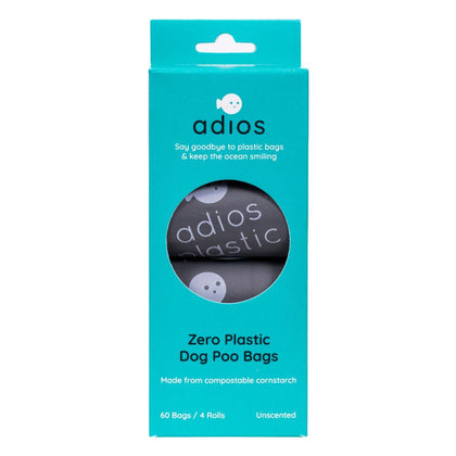 Adios Plastic Compostable Grey Non Handle Poo Bags