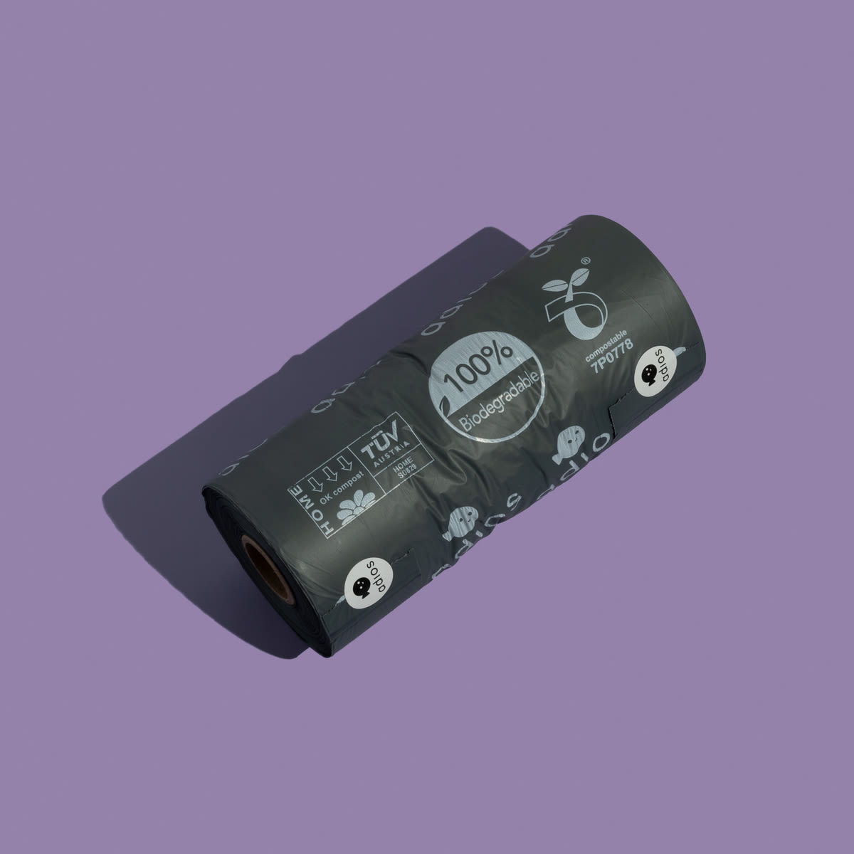 Adios Plastic Compostable Grey Non Handle Poo Bags