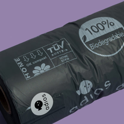Adios Plastic Compostable Grey Non Handle Poo Bags