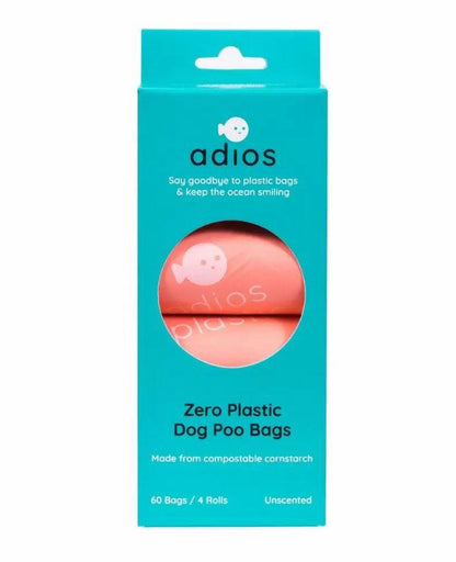 Adios Plastic Compostable Pink Non Handle Poo Bags
