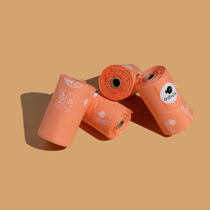 Adios Plastic Compostable Pink Non Handle Poo Bags