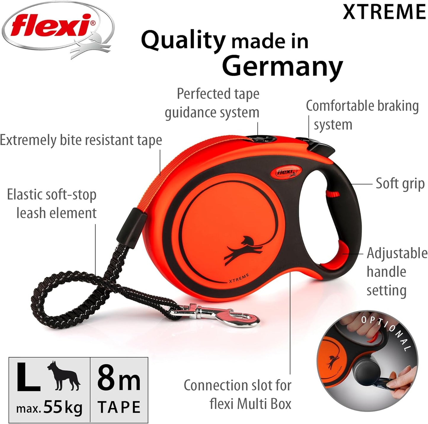 Flexi Xtreme Dog Lead 8m Tape