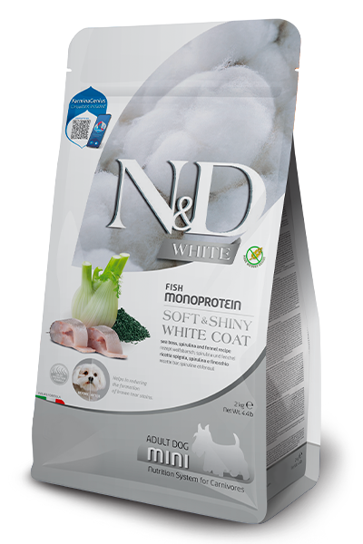 Farmina Farmina White Bass Spirulina Fenel Herring Adult Dry Dog Food pet food packaging