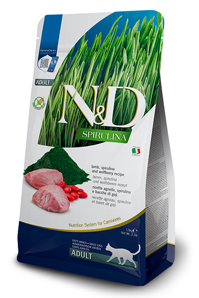 Farmina Farmina Spirulina Chicken Herring Lamb Adult Dry Cat Food pet food packaging