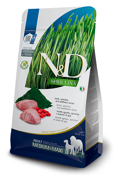 Farmina Farmina Spirulina Med Chicken Herring Lamb Adult Dry Dog Food pet food packaging