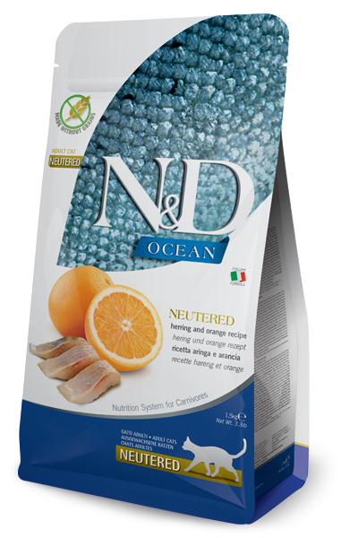 Farmina Farmina Ocean Neutered Herring Adult Dry Cat Food pet food packaging