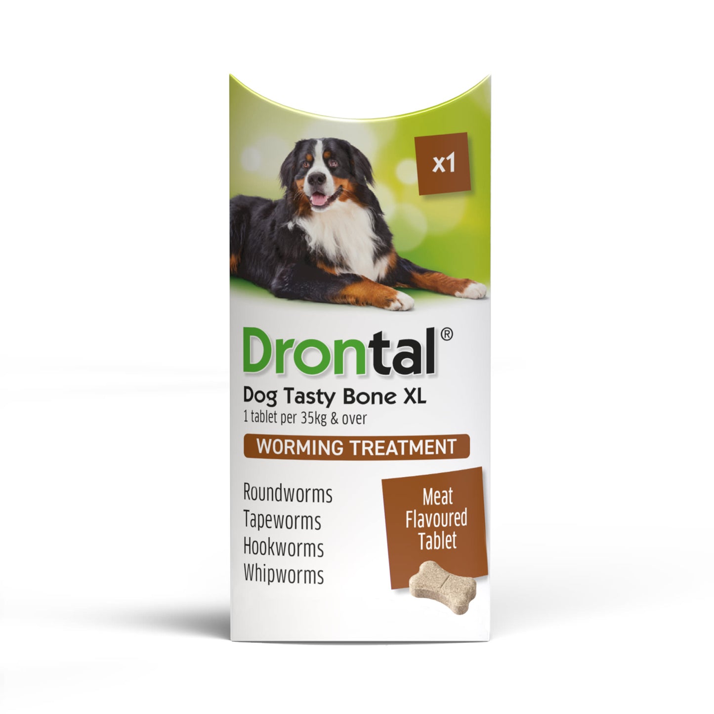 6x Drontal Tasty Bone XL Wormer Tablets for Large Dogs (2 to 20kg) 1 tablet per 35kg