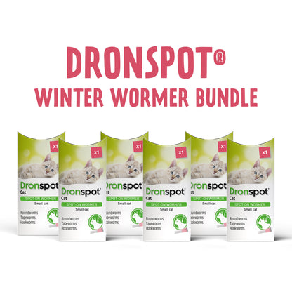6x Dronspot Spot On Worming Solution for Small Cats (0.5-2.5kg)