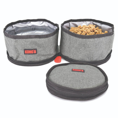 KONG Travel Fold-Up Dog Double Bowl