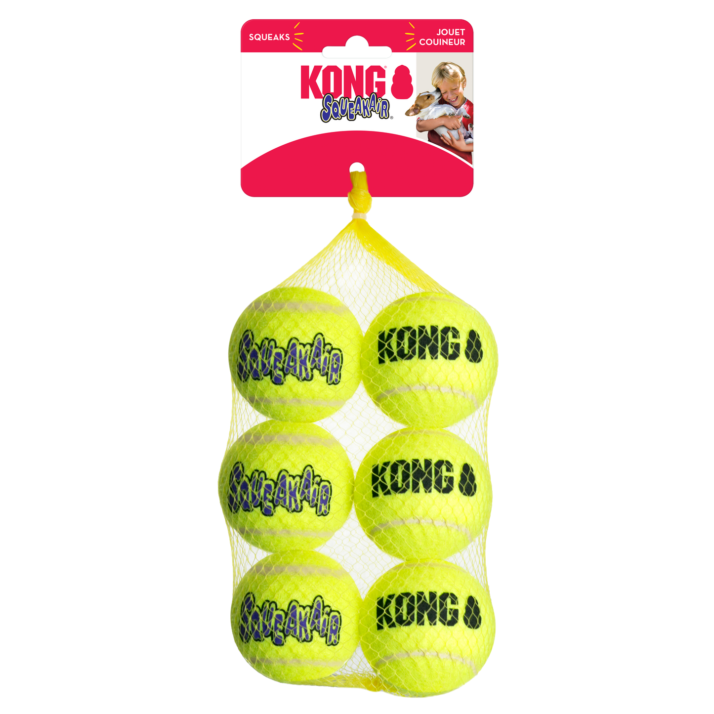 KONG Tennis Ball Yellow Squeaker Dog Toy - 6 Pack