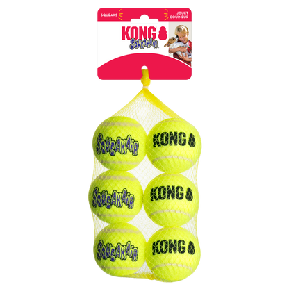 KONG Tennis Ball Yellow Squeaker Dog Toy - 6 Pack