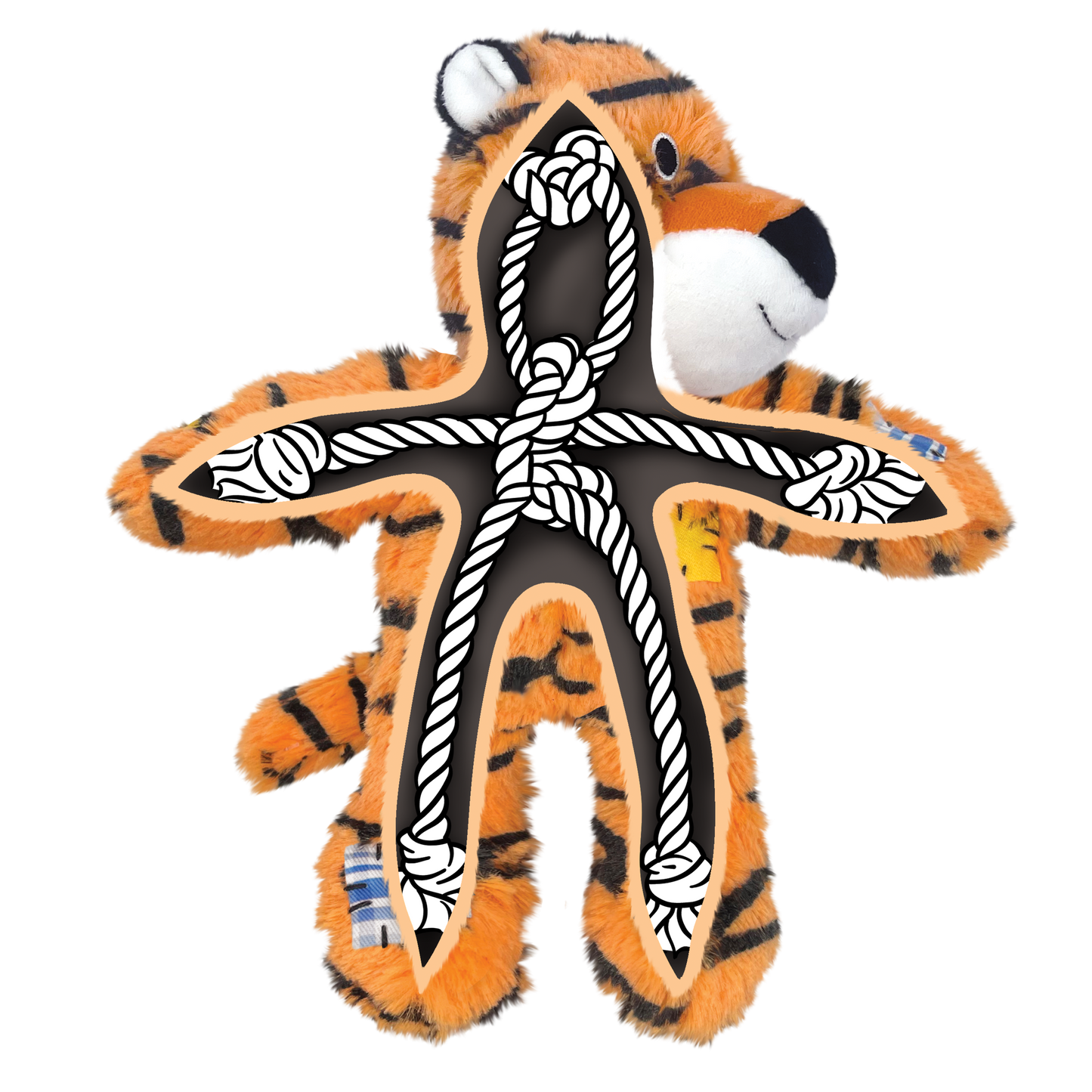 KONG Wild Knots Orange Tiger Dog Toy