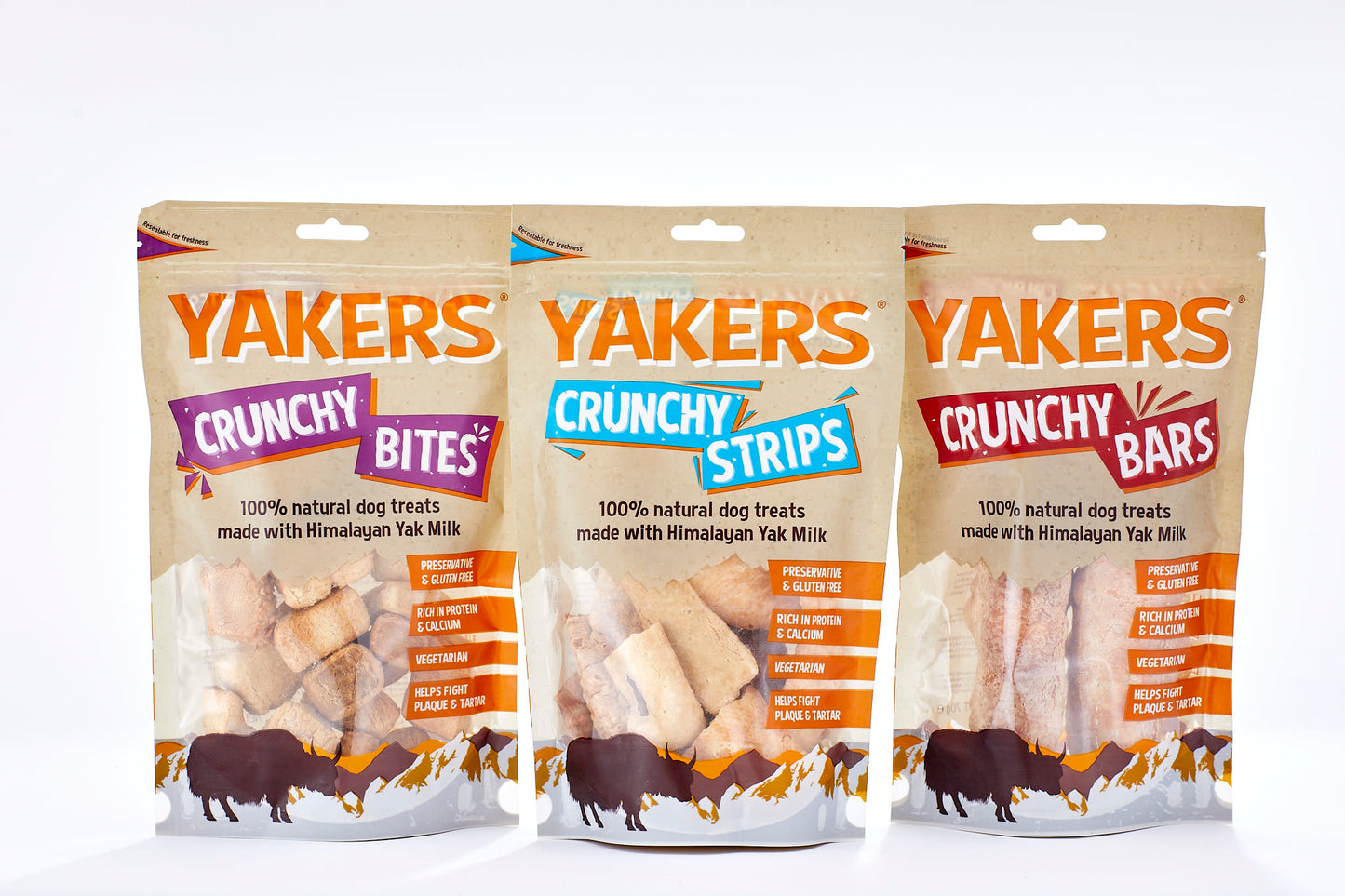 Yakers Adult Crunchy Strips Dog Treats - Cheese