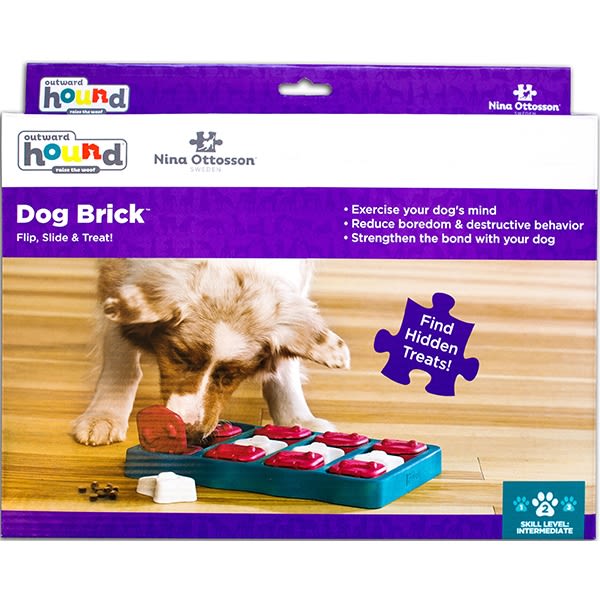 Nina Ottosson Brick Blue Puzzle Dog Toy