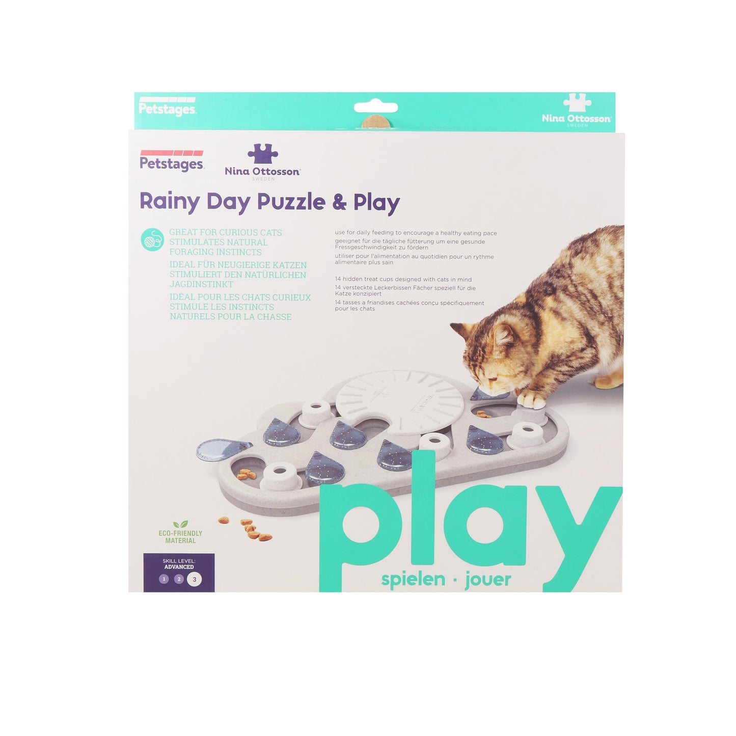 Nina Ottosson Puzzle & Play Rainy Day Grey Cat Toy
