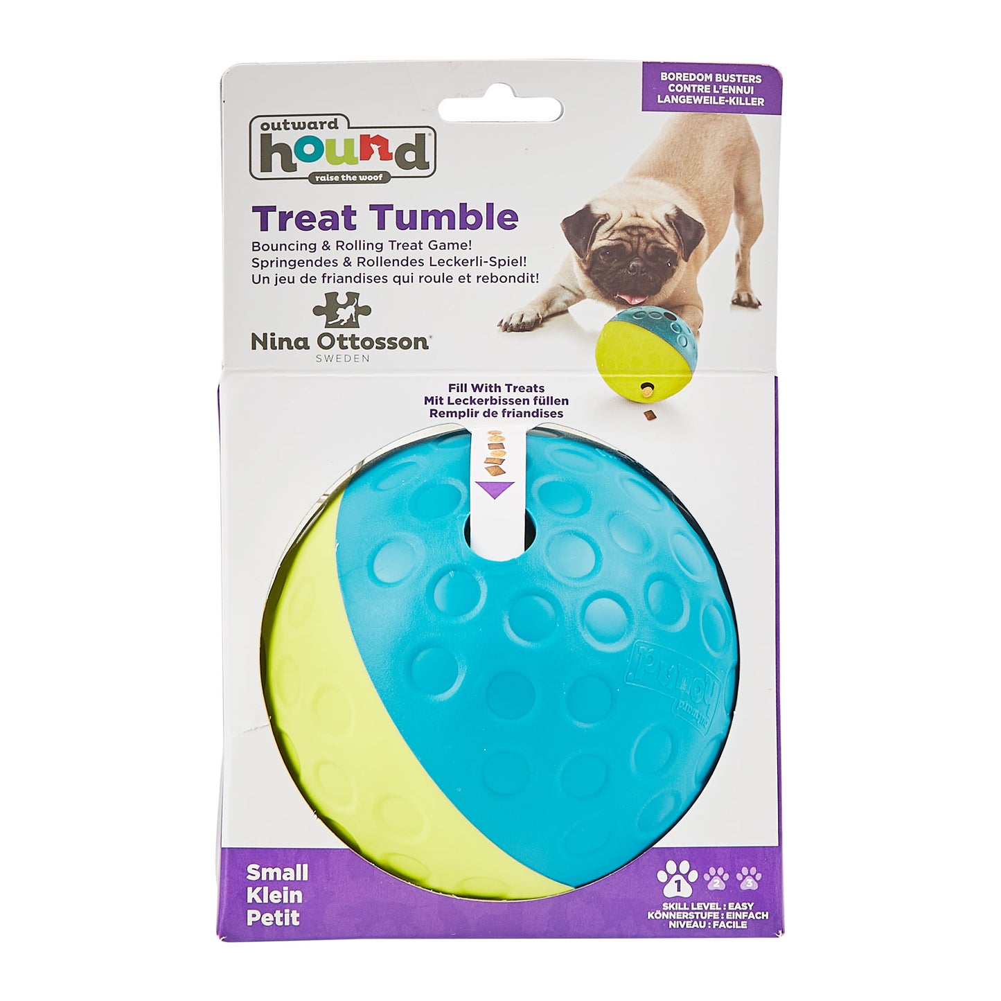 Nina Ottosson Treat Tumble Blue Puzzle Dog Toy