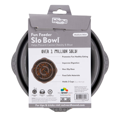 Outward Hound Feeder Drop Grey Dog Bowl