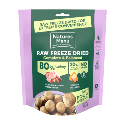 Natures menu Natures Menu Freeze Dried Raw Turkey Adult pet food packaging