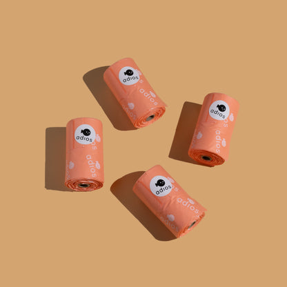 Adios Plastic Compostable Handle on a Roll Pink Poo Bags