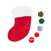 Rosewood Christmas Stocking with Balls Squeaker Cat Toy