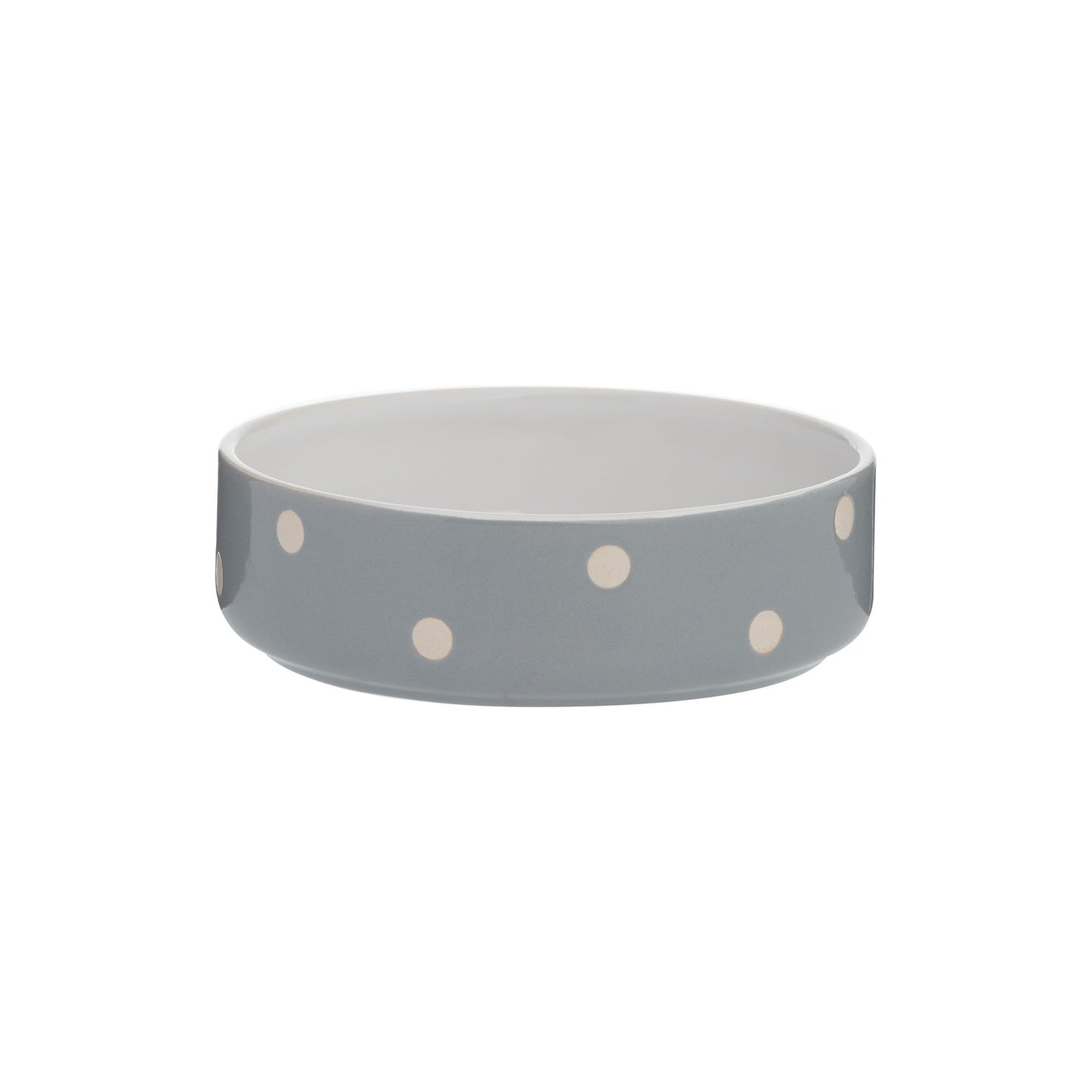 Mason Cash Polka Dot Grey Pet Bowl - 13cm